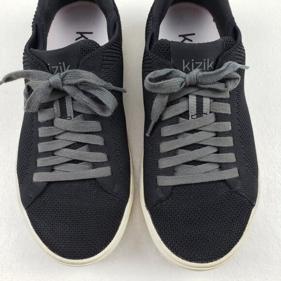 Kizik Irvine Knit Sneaker Women 6.5 Black Hands Free Casual Slip On Lace Up Shoe - Picture 4 of 12